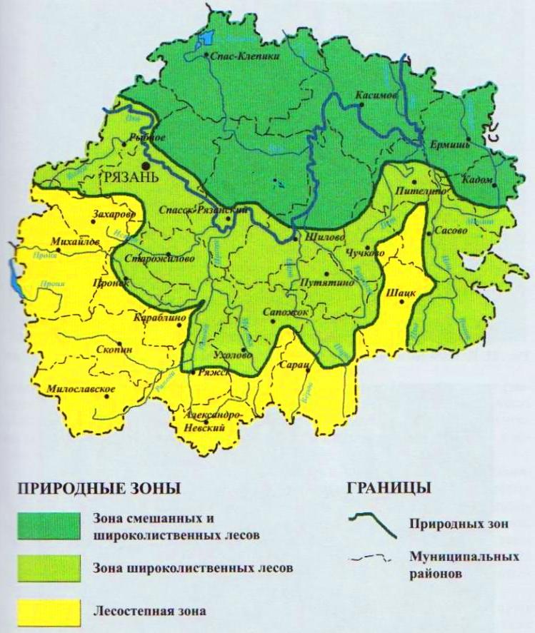 В какой природной зоне курская область. Карта растительности Рязанской области. Карта природных зон Рязанской области. Природные зоны Рязани и Рязанской области. Физическая карта Рязанской области рельеф.